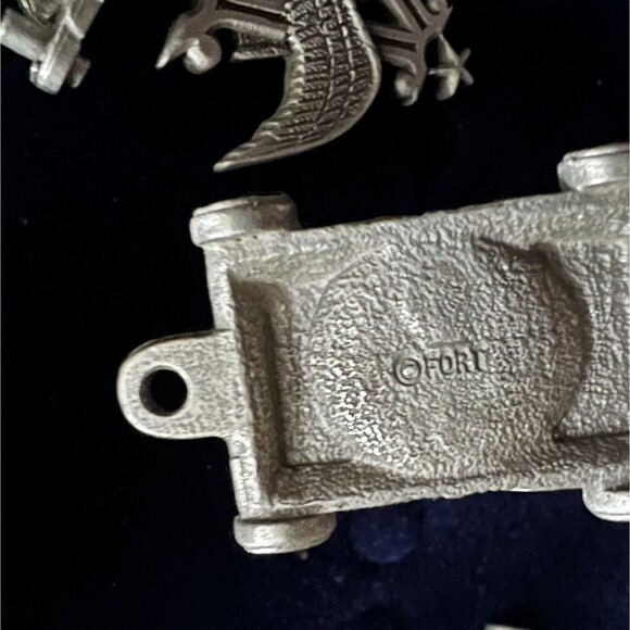 Vintage 1999 Complete Fort Budweiser Anheuser Busch 7 Piece Pewter Train - Picture 9 of 10